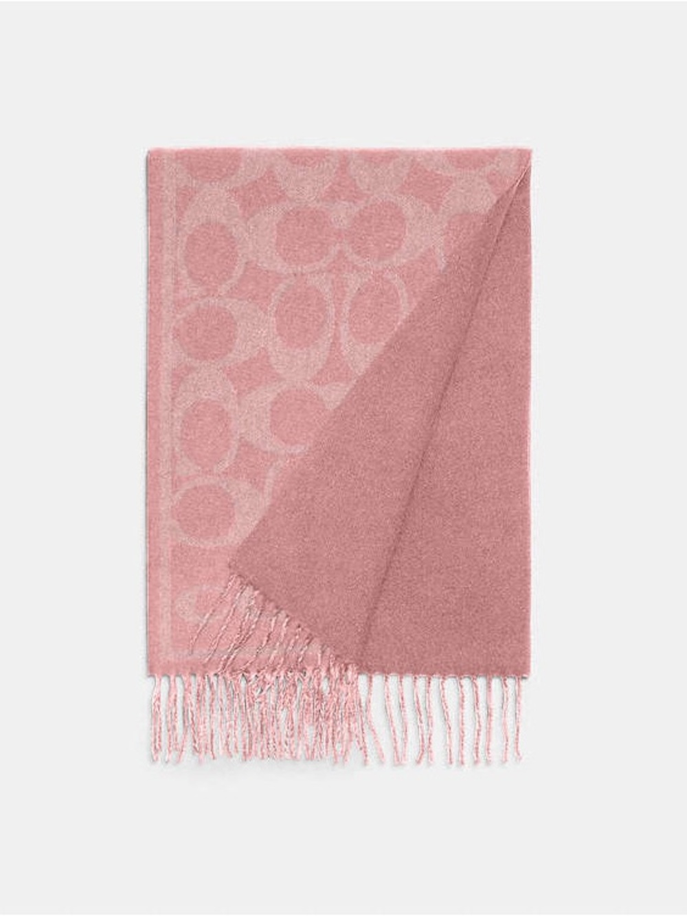 Coach Rose Pink Signature 100% Cashmere Scarf